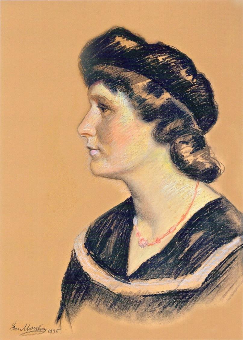 Jannetta Hendrika Bulder (1910-1963), geportretteerd in 1935 door kunstenaar Emile Moulin (1875-1938) in de tijd dat hij in Kampen woonde.