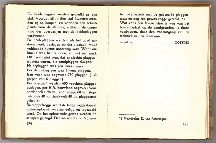 twee bladzijden uit de gelderse volksalmanak 1942 met tekst over heideplaggen naar aanleiding van de koop van een heetsicht, in de
zeventiende eeuw door evert morren alias evert keuyt, vader van hendrik evertsen prins, op een veiling in oldebroek